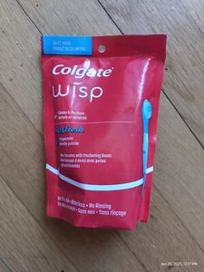 Colgate Wisp Max Fresh Disposable Mini Travel Toothbrushes Peppermint 24CT READ - Picture 1 of 4