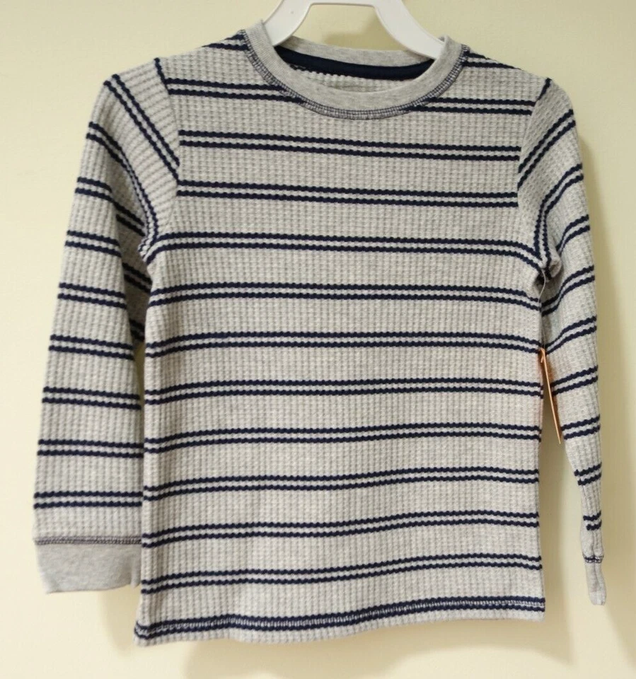 NUEVO CON ETIQUETAS Camisa Tejida Térmica Gymboree Everyday Play Gris/Azul Marino Rayas para Niño Talla 5/5T Foto 1 de 1