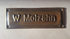 altes geprgtes Messing Namensschild Trschild Haustr W. Molzahn Schild Tr gut