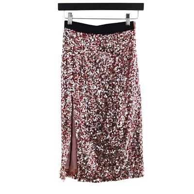 Falda French Connection Lentejuelas Mujer 0 Rosa Fiesta Elegante Glam Ropa de Noche Foto 1 de 4