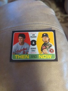2020 Topps Heritage Jim Palmer Gerrit Cole Then & Now #TN-4 Astros Orioles