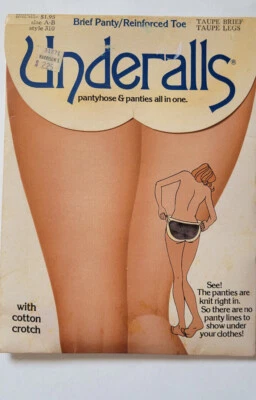 Vintage Pantyhose & Panty Underalls 70s All In One Taupe Size A-B New 1 Pack NOS - Image 1 of 4
