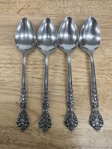 4 Vintage Versailles by MSI Stainless Spoons Flatware Japan 6 3/8" Rose Pattern - Picture 1 of 1