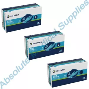 *300-Gloves* Halyard Blue Nitrile Powder-Free Exam Large 53103 - Picture 1 of 4