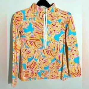 Lilly Pulitzer Active Half Zip Pullover Oberteil Bunt Print Gr. XS - Bild 1 von 7