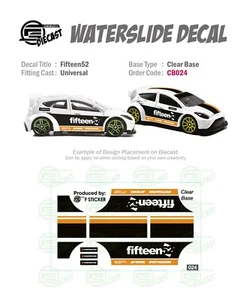 Calcomanías de tobogán acuático CB 024# BASE TRANSPARENTE QUINCE52 para fundición a presión personalizada 1:64 - Imagen 1 de 4
