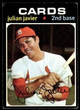 1971 Topps Baseball Card Julian Javier St. Louis Cardinals #185