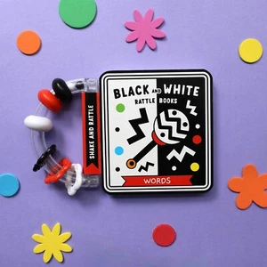 Baby Sinnesbuch & Rassel erste Worte - interaktives Spielzeug für Neugeborene 0-18 Monate - Bild 1 von 4