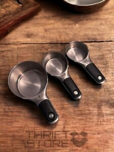 Oxo Stainless Steel Magnetic Handle Nesting Measuring Cups  1c, 1/3c, 1/4c BS3