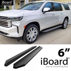 APS Running Board Black 6" Fit Chevy Suburban 21-25 - Picture 1 of 6