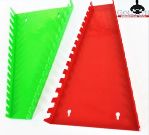 32 WRENCH GOLIATH INDUSTRIAL MOUNTABLE RACK HOLDER ORGANIZER TRAY LIME GREEN/RED - Picture 1 of 3