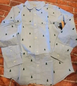 Gymboree Boys Button Up Shirt Christmas Tree Sz 12 Nwt - Picture 1 of 1