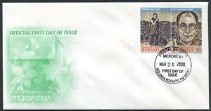 Micronesia Tibet Monk Dalai Lama Se-tenant Stamp FDC - Picture 1 of 1