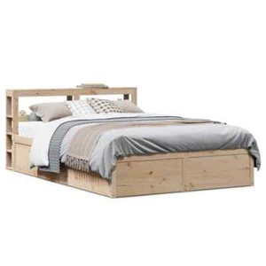 Bed Frame with Headboard 120x200 cm Solid Wood Pine - Picture 1 of 9