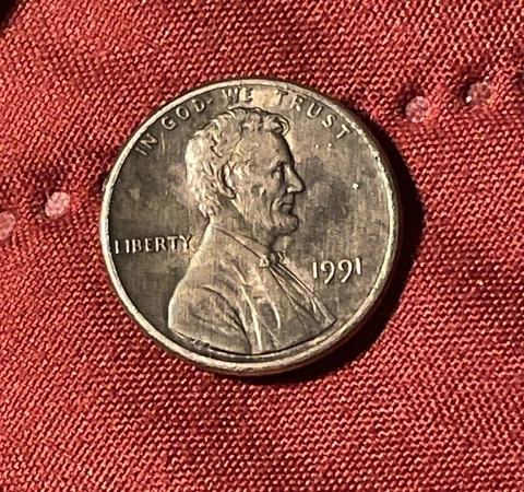 1991 lincoln penny no mint mark U,S. rare Coin Cover