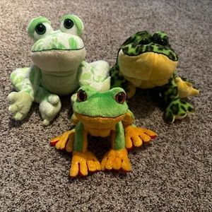 Webkinz Lot Flower Frog HM703 Bullfrog HM114 Lil’ Kinz Tree Frog HS109 No Codes - Picture 1 of 15