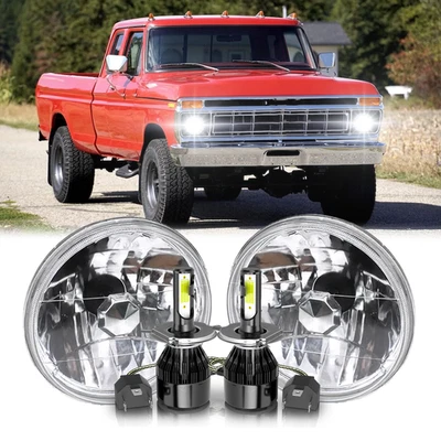 Faros LED de 7 pulgadas para camioneta Ford F100 F250 F350 1953-1977 Mustang 1965-78 Foto 1 de 4
