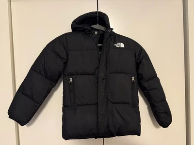 NWD $150 The North Face Black North Down Hooded Jacket Kids 7T/7B 600 Fill - Image 1 of 4