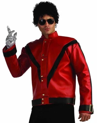 Thriller Jacket Michael Jackson Red Fancy Dress Halloween Deluxe Adult Costume - Image 1 of 2