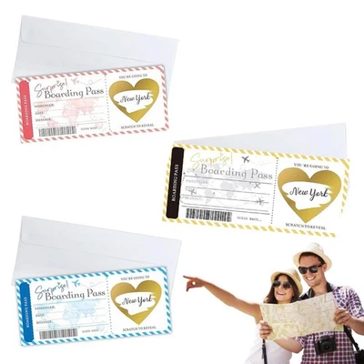 3 Stück Reisegutschein Flugticket mit RubbelaufkleberReisekarte Überraschung ... - Bild 1 von 4