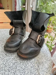 Will Lester schwere, schwarze Lederstiefel Gr. 44, ca.25Jahre zum Biken getragen - Bild 1 von 5