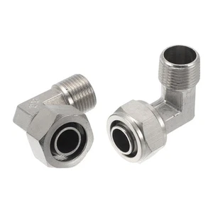 Racores Aire 16mm 5/8 90° Conector Cobre Niquelado 16mm 3/8BSPT 2pzs Plateado - Imagen 1 de 7
