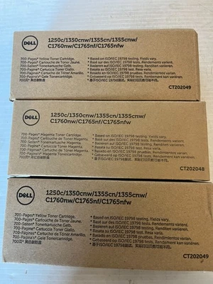 LOT OF 3 NEW Genuine Dell CT202048/ 2 x CT202049  Toners sealed - image 1 of 3