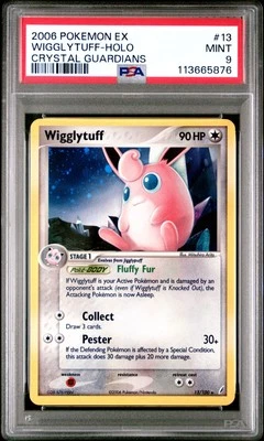2006 POKEMON EX CRYSTAL GUARDIANS #13 WIGGLYTUFF-HOLO CRYSTAL GUARDIANS PSA 9 - Image 1 of 2