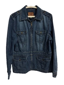 Abrigo Chaqueta Lauren Ralph Lauren Talla Grande Denim Tareas Cremallera Azul - Imagen 1 de 12
