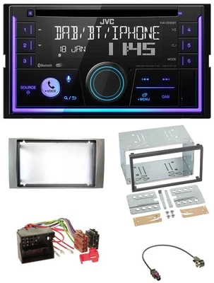 JVC MP3 USB 2DIN DAB Bluetooth CD Autoradio für Ford Fiesta Focus 2004-2008 silb - Bild 1 von 4