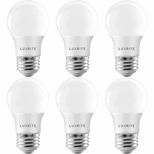 Luxrite A15 LED Light Bulb 40W Equivalent Dimmable 4000K 600lm E26 Base 6-Pack - Picture 1 of 8