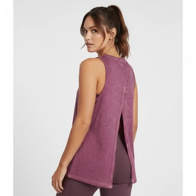 NWT ID Ideology Women's Sleeveless pink/purple Tiedye Split Back Tank Top Sz XS - Image 1 of 4