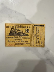 Boleto de carga o paso de ganado de Santa Fe y Disneyland RR de los años 50 ferrocarril de colección - Imagen 1 de 2