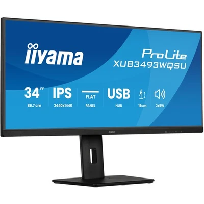 iiyama ProLite XUB3493WQSU-B6, LED-Monitor, 86,7 cm (34 Zoll), schwarz (matt) - Bild 1 von 4