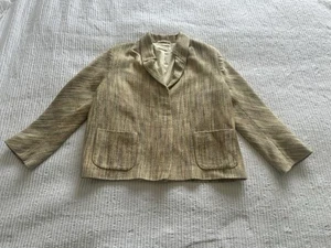 Toast Buttermilk Seide Baumwollmischung Taille Länge Jacke Größe 12 Gefüttert Taschen - Bild 1 von 17