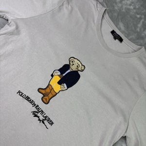 Polo Bear By Ralph Lauren Mens Size Large  Preppy Beige Short Sleeve T-Shirt - Picture 1 of 14