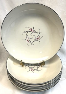 6 SIMPLICITY, Serenade PINK COUPE SOUP BOWLS by SALEM CHINA   8"    NICE!!!  # 1 - Picture 1 of 2