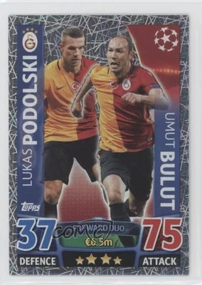 2015-16 Match Attax UEFA Champions League Forward Duo Lukas Podolski Umut Bulut - Image 1 of 2