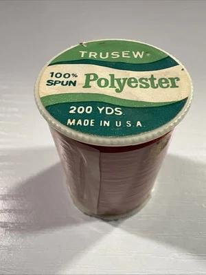 Vintage Truesew Red 100% Spun Polyester Thread Spool 200 Yards Sewing Made USA - Image 1 of 3