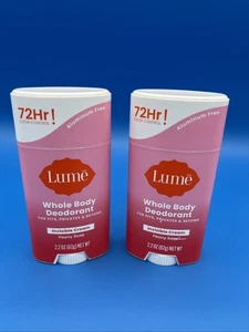 (2 Pack) Lume Whole Body Deodorant Invisible Cream 2.2oz Stick Peony Rose - Picture 1 of 2