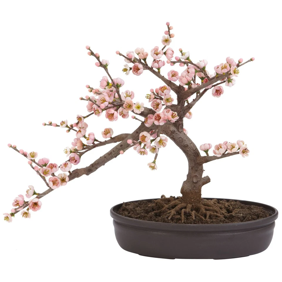 NEW ARTIFICIAL SILK PINK FLOWER CHERRY BLOSSOM SMALL REALISTIC BONSAI TREE - Image 1 of 1