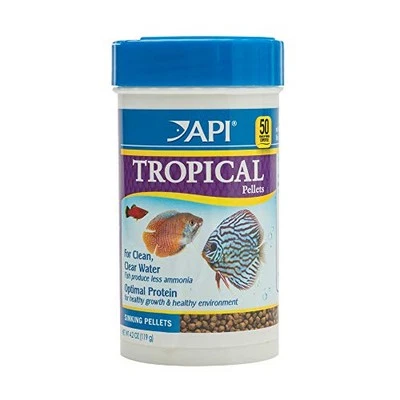 GRÁNULOS TROPICALES API PELLETS PARA HUNDIR COMIDA PARA PECES RECIPIENTE DE 4,2 ONZAS, MEDIANO Foto 1 de 4