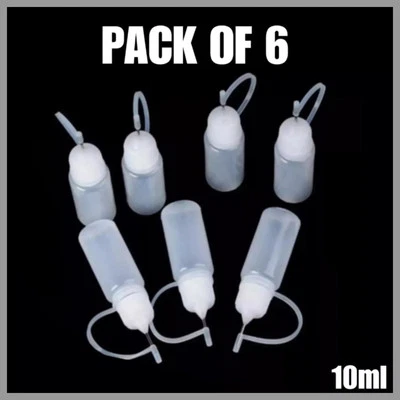 6x Precision Needle Tip Squeeze Bottles Applicator Dropper 10ml Glue Arts Crafts - Image 1 of 3