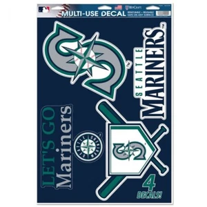 SEATTLE MARINERS 4 PC. MULTI-USE DECALS 11"X17" WINDOWS WALLS LIKE FATHEAD - Picture 1 of 1