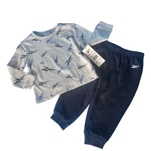 NWT Infant Boys 18M Reebok Long Sleeve Top & Fleece Jogger Pants 2 Pc Set Outfit - Picture 1 of 9