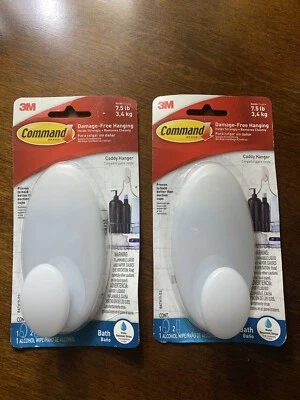 3M COMMAND Damage Free Bath Caddy Hangers Holds 7.5 lbs FAST FREE SHIPPING! - Image 1 of 2
