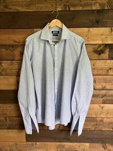 DKNY Mens Dress Shirt Formal Size 16 1/2 42 Slim Fit Cufflinks Double Cuff - Picture 1 of 10