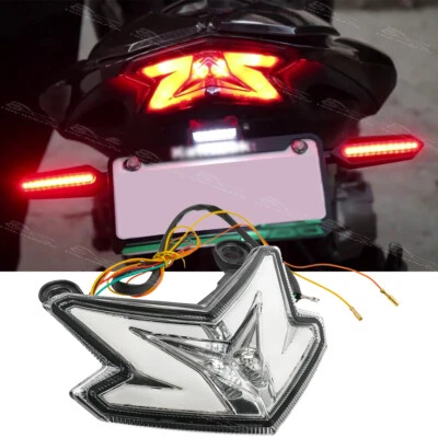 Smoke Integrated LED Tail Light Turn Signals For Kawasaki Ninja ZX-6R 636 Z125 - Image 1 of 4