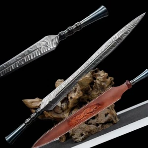 Handgeschmiedeter gefalteter Stahl namenlos chinesisches einteiliges Schwert Hammer Muster scharf - Bild 1 von 9