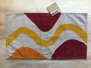 New West Elm Distressed Canvas Lumbar Pillow Cover Beige Red Yellow Orange 12x21 - Picture 1 of 6